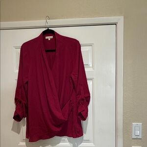&. Layered  nwot long sleeve faux wrap Women's  Blouse